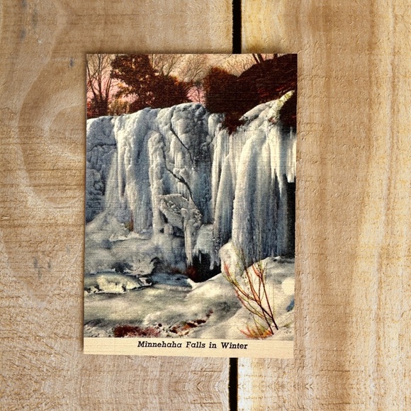 Minnehaha Falls in Winter Mini Postcard - Picture 1 of 4